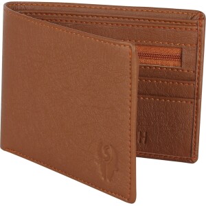 Men Formal Brown Artificial Leather Wallet (8 Card Slots)