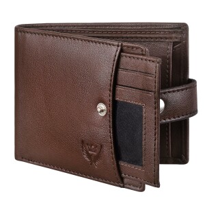 Brown RFID Blocking Leather Wallet for Men