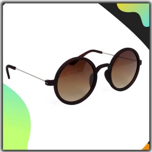 Trendy Brown Round Unisex Sunglasses (KA-0031)