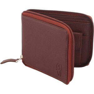 Men Brown Artificial Leather Wallet (5 Card Slots)